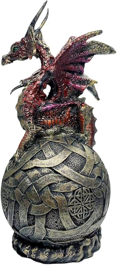 George S. Chen Imports Dragon on Light Up LED Orb Statue Display (71506)