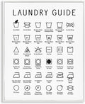 'Minimal Laundry Guide Chart'| Framed Giclee Art | Stupell Industries | White, 16 x 20 Inches, Easy to Hang and Sturdy, Made in USA, by Lettered and Lined