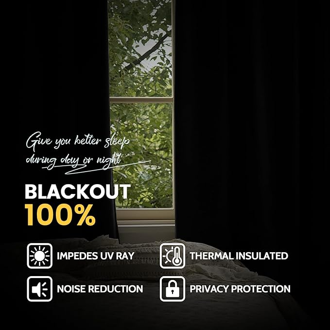Yakamok 100% Blackout Curtain Panels 63 inches Cold and Light Blocking Drapes for Nursery, 2 Thick Layers Thermal Insulated Draperies (2 Pieces, 40 Wide Each Panel, Sage Front with White Backing)