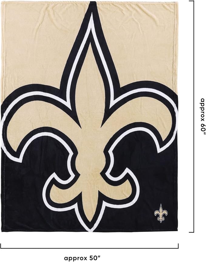 FOCO NFL Unisex-Adult NFL Team Logo 60" x 50" Supreme Slumber Plush Throw Blanket