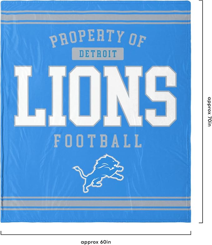 FOCO Detroit Lions NFL Team Property Of Sherpa Fleece Blanket