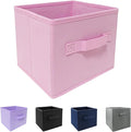 EBIGIC Collapsible fabric Storage bins,cube storage organizer 10.5 * 10.5 * 11 inch,For home and office Collapsible Closet Shelf Organizers, Drawer Organizers(Pink)