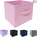 EBIGIC Pink Cube Storage Bins 9.0"x7.5"x7.5" Small Size Fabirc Foldable Closet Toy Organizer Collapsible Cloth