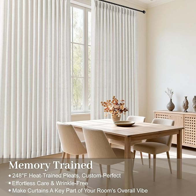 IVAPUPU Extra Width Pinch Pleated Curtains - Image 2