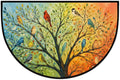 Pardick Bird Half Round Door Mat Welcome Entrance Mat Bath Bathroom Rug B4 | Bird Tree Welcome Entrance Mat Anti-Slip Half Moon Bath Mat Semi Circle Rug Indoor Outdoor Kitchen Rug