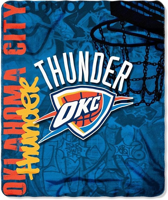Northwest NBA Oklahoma City Thunder Unisex-Adult Fleece Throw Blanket, 50" x 60", Hard Knocks