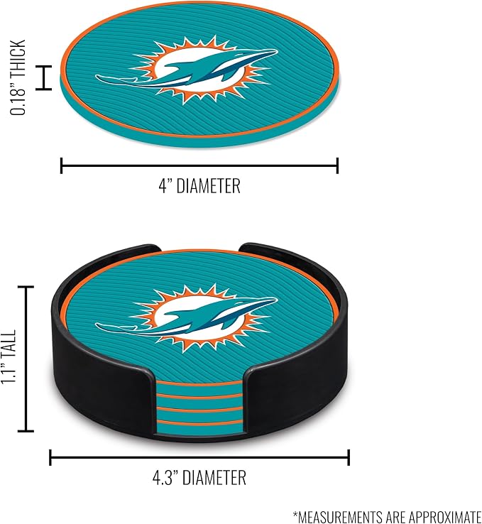 Rico Industries NFL Football Classic Favorites: PVC Coaster Set (4-Pack)