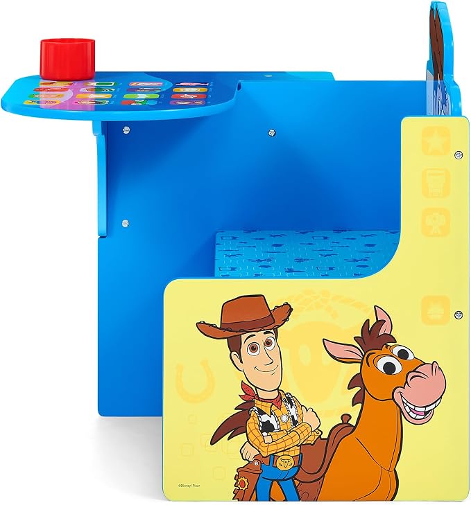 Delta Children Chair Desk with Storage Bin, Toy Story 5 | Kids Chair Desk Includes Fabric Storage Bin and Cup Holder, Low to the Ground for Easy Access, Ideal for Toddlers/Kids Age 3+