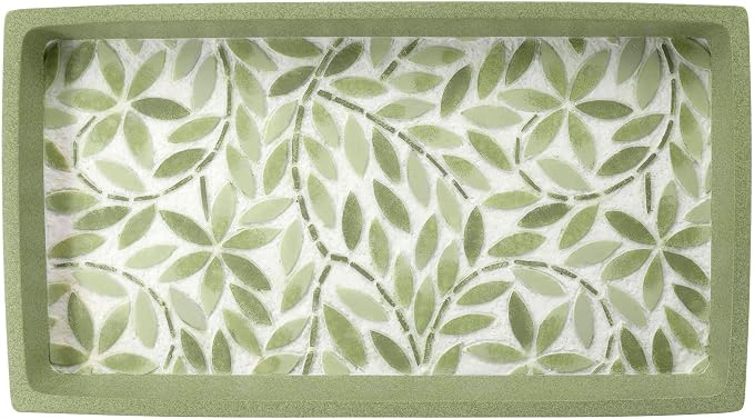 Avanti Linens - Vanity Tray, Resin Countertop Accessories, Guest Bathroom Essentials (Stratford Collection, Green)