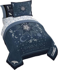 Wednesday Addams Twin Comforter Set 5 Piece Bedding for Girls, Blue | Bed in a Bag, Comforter Sheets Sham Pillowcase, Official Product, Soft Microfiber, Machine Washable, Girls Gift