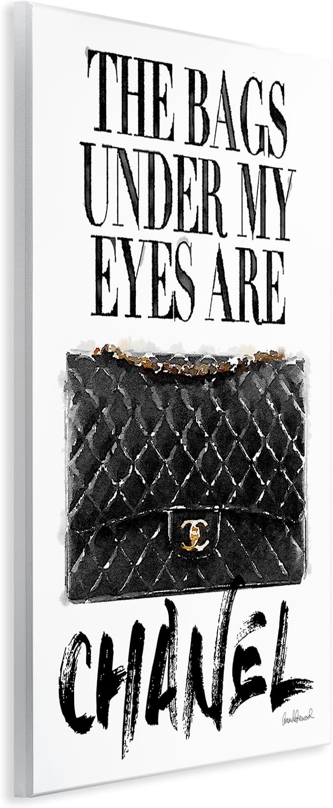 Glam Bags Under My Eyes Humor, 13 x 19 Inch Mounted Print on Wall Plaque | Stupell Industries · By Amanda Greenwood · Ready to hang · Fun gift for fashion lovers · Made in USA