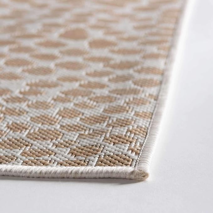 Unique Loom Outdoor Collection Area Rug - Cape Town (2' 2' x 3' 1' Rectangle, Dark Beige/ Ivory)