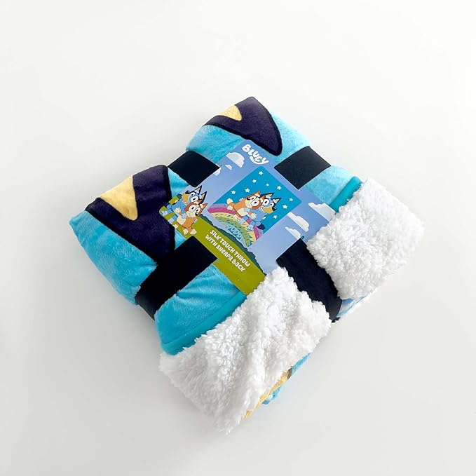 Northwest Bluey Silk Touch Sherpa Throw Blanket, 60" x 80", Togetherness