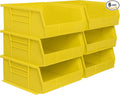 Akro-Mils 30235 AkroBins Plastic Storage Bins, 11"x11"x5", Yellow, 6-Pack | Space-Saving Stackable Bins for Garage, Pantry, Craft Organization