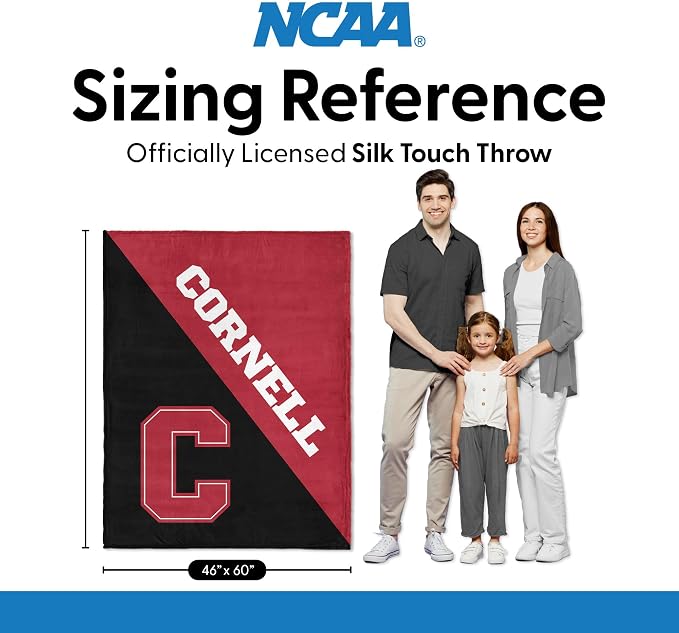 Northwest NCAA Silk Touch Throw Blanket, Ultra Soft Plush Polyester, Lightweight Warm Decorative Fan Gift, 46 x 60 in