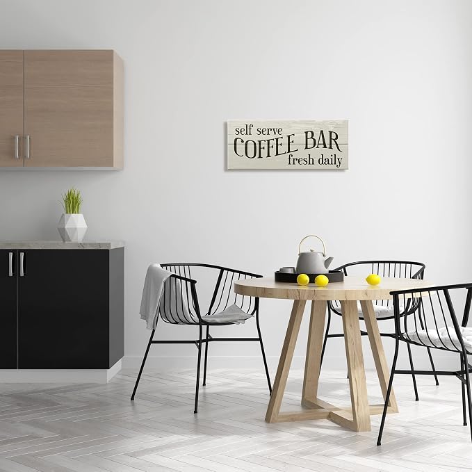 Rustic Coffee Bar Herringbone, 10 x 24 Inch Canvas Wall Art | Stupell Industries · By Lil' Rue · Ready to hang once unboxed · Kitchen friendly decor · Made in USA