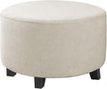 H.VERSAILTEX Ottoman Cover Stretch Ottoman Slipcover Round Ottoman Storage Cover Folding Stool Covers Furniture Protector Cover for Footrest Ottoman Fit Dia 30" - 41", Island Fossi