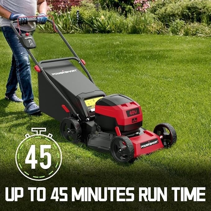 40V Cordless Electric Lawn Mower, 17" Brushless Push Lawn Mower with 4.0Ah Battery, 3-in-1 (Mulch/Bag/Side Discharge), 6 Height Positions & 46L Bag