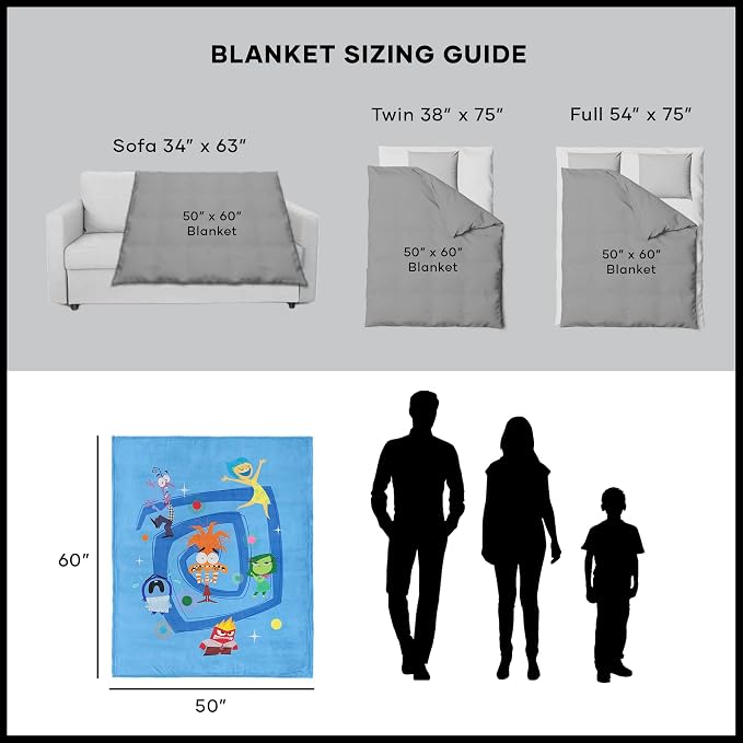 Disney's Inside Out 2, Spiraling Out, Silk Touch Throw Blanket, 50 x 60 Inches
