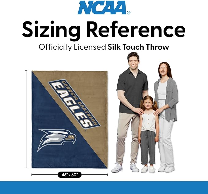 Northwest NCAA Silk Touch Throw Blanket, Ultra Soft Plush Polyester, Lightweight Warm Decorative Fan Gift, 46 x 60 in