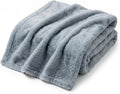 Americanflat 50x60 Double Sided Faux Fur Throw Blanket - Soft and Breathable Throw Blanket for Couch, Bed, Chair - Gray Faux Fur Blankets Perfect for Home, Bedroom, or Outdoor Use