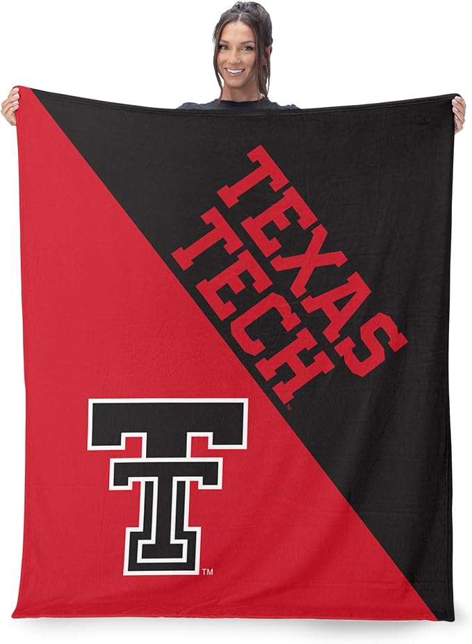 Northwest NCAA Silk Touch Throw Blanket, Ultra Soft Plush Polyester, Lightweight Warm Decorative Fan Gift, 46 x 60 in