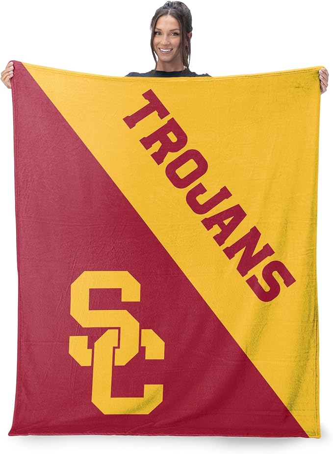 Northwest NCAA Silk Touch Throw Blanket, Ultra Soft Plush Polyester, Lightweight Warm Decorative Fan Gift, 46 x 60 in