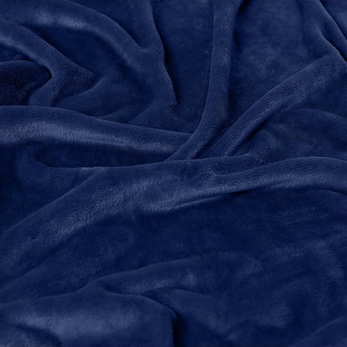 Americanflat 90x90 Fleece Throw Blanket, Blue | Soft and Breathable, For Couch, Bed, Chair, Oversized, Perfect for Home, Bedroom, or Outdoor Use