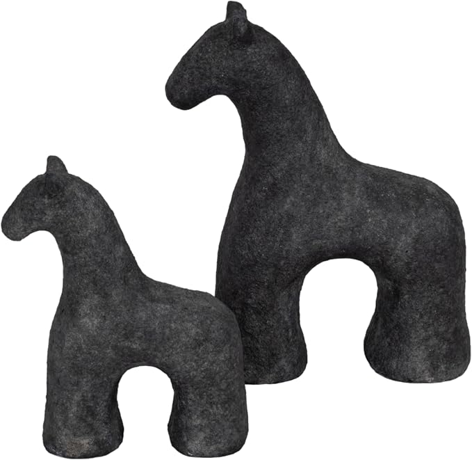 Sagebrook Home 9" Textured Horse, Black