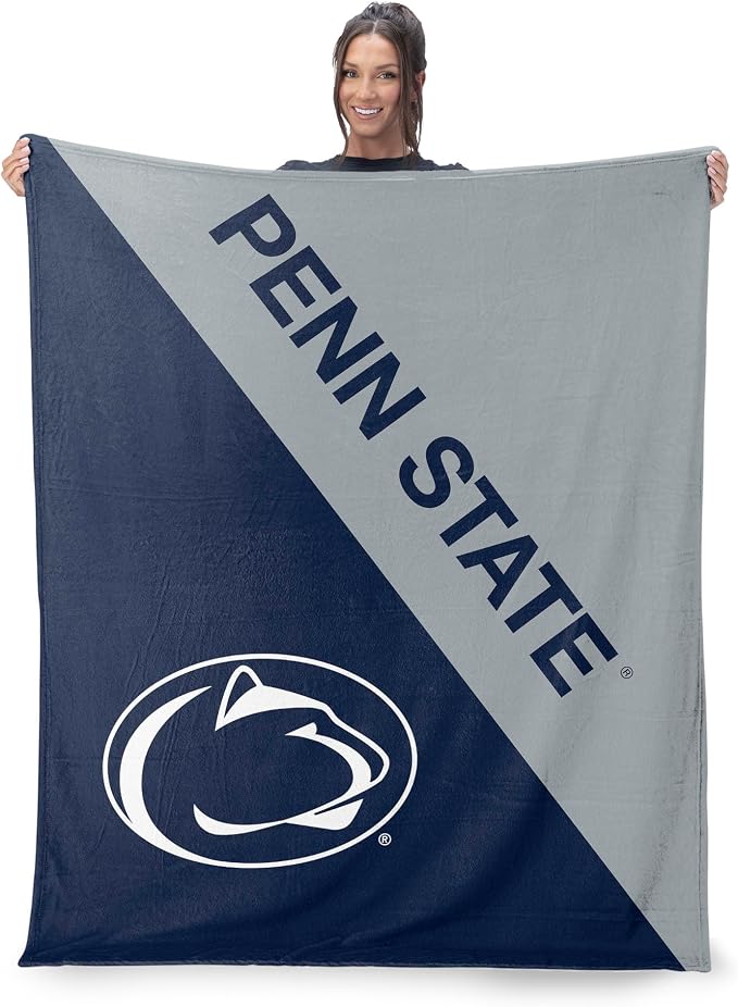 Northwest NCAA Silk Touch Throw Blanket, Ultra Soft Plush Polyester, Lightweight Warm Decorative Fan Gift, 46 x 60 in
