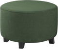 H.VERSAILTEX Ottoman Cover Stretch Ottoman Slipcover Round Ottoman Storage Cover Folding Stool Covers Furniture Protector Cover for Footrest Ottoman Fit Dia 20" - 23", Bronze Green