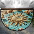 cfpolar Half Round Door Mat Semi Circle Non-Slip Bathroom Floor Rug, Beach Sun Board Outdoor Welcome Entrance Way Mat Indoor Absorbent Kitchen Mat for Home,Garage,Patio,Bedroom 36" x 24"