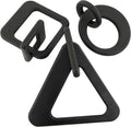CosmoLiving by Cosmopolitan Wood Chain Decorative Sculpture Home Decor Statues, Set of 3 Accent Figurines 10", 13", 11" W, Black