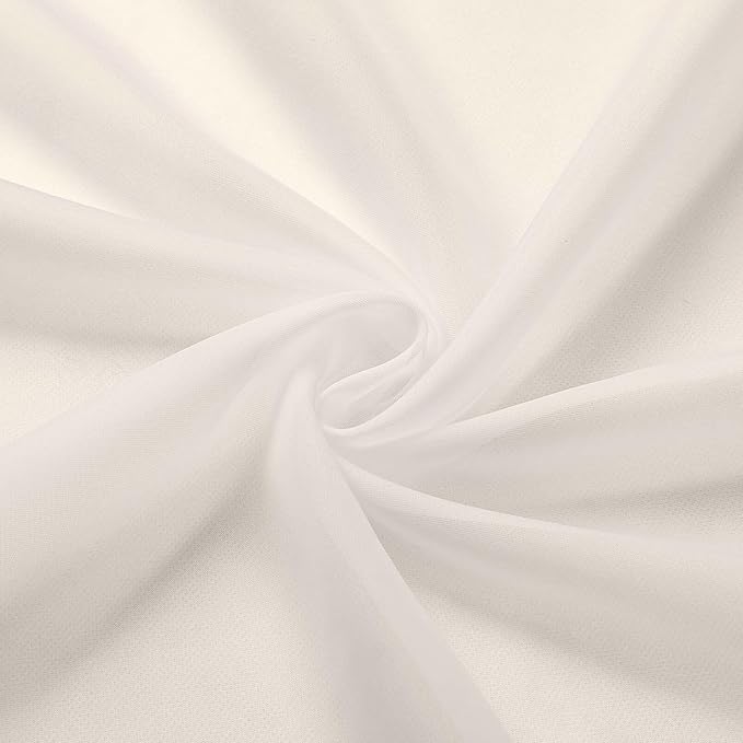 Extra Long Sheer Cream Curtains for Bedroom Living Room 108 Inches Long 2 Panels Set, Solid Soft Light Filtering Rod Pocket Sheer Window Curtains, Cream, Each 42" Wx108 L Inch