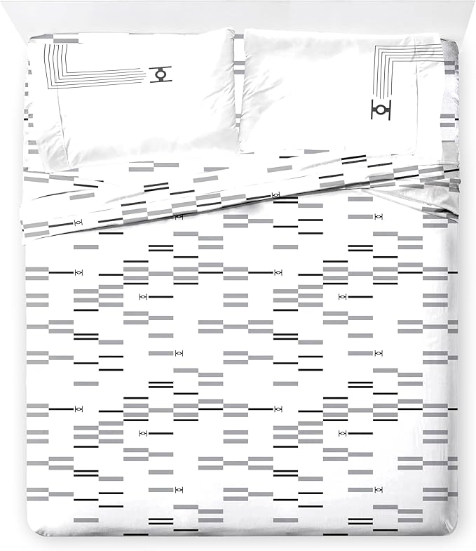 Jay Franco Star Wars Queen Comforter Set 7 Piece Soft Modern Bedding, White | Bed in a Bag, Comforter Sheets Shams Pillowcases, Official Product, Soft Microfiber, Machine Washable, Fan Gift
