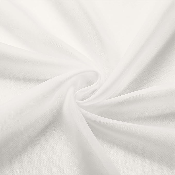 Cafe Curtains 36 Inch Length Tier 2 Pieces, Modern Soft Airy Sheer Kitchen Short Curtains for Small Window, Rod Pocket Small Curtain for Bathroom Basement, Ivory, Each, 42" Wx36 L Inches