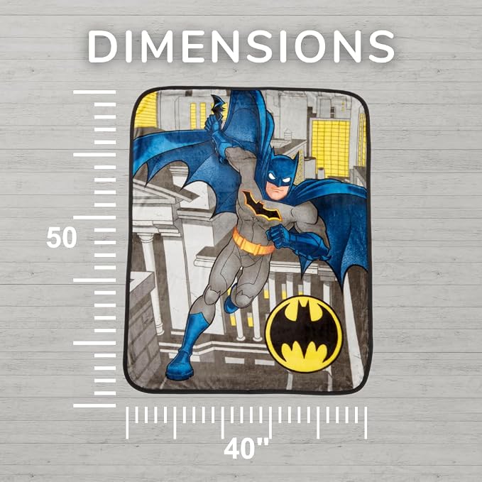 Batman DC Comics Kids Bedding Super Soft Silk Touch Throw, 40 in x 50 in, (Official Licensed Product) by Franco