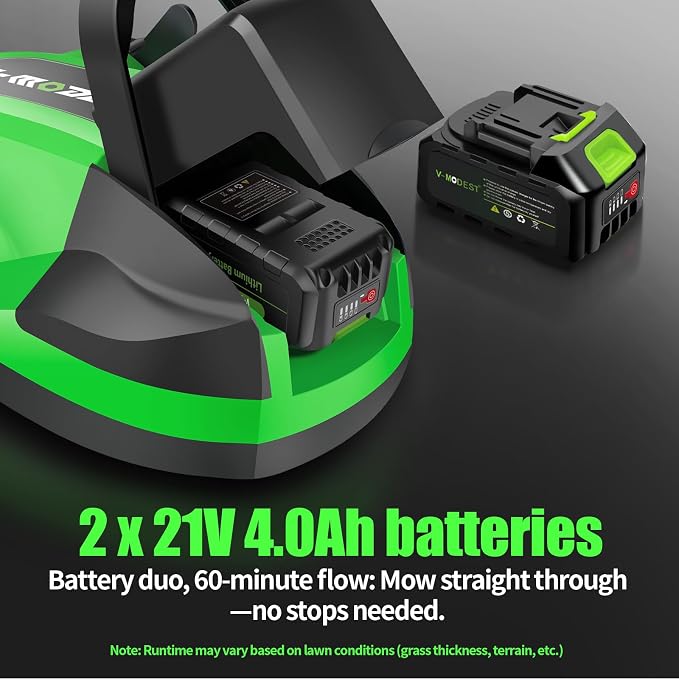 Small Electric Lawn Mower, Mini Cordless Lawn Mower with 2x4.0Ah Batteries | Lightweight Lawn Mower with Brushless Motor, 3 Cutting Heights, Ideal for Small Lawns, Tight Spaces, Patios & Lawn Care