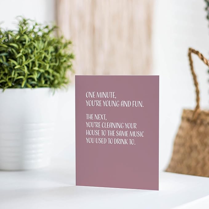 Funny Birthday Cards For Women, Funny Birthday Cards For Men, Happy Birthday Card For Him Or Her, Single 4.25 X 5.5 Greeting Card With Envelope, Blank Inside, You're Cleaning The House