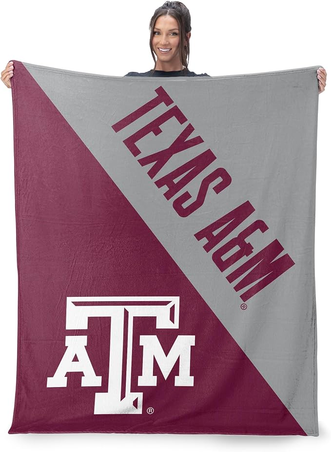 Northwest NCAA Silk Touch Throw Blanket, Ultra Soft Plush Polyester, Lightweight Warm Decorative Fan Gift, 46 x 60 in