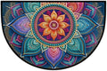 Mandala Half Round Door Mat Semi Moon Rug Fireplace Carpet Area Rugs | Ethnic Color Non Slip Absorbent Half Circle Mat Carpet for Indoor Outdoor Patio Kitchen Bathroom Entryway Home Decor