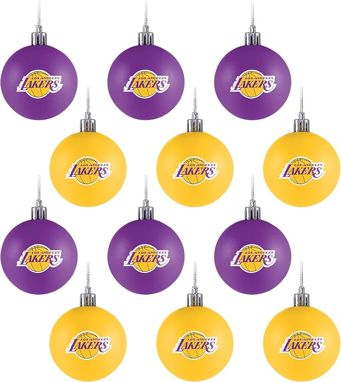foco NBA Team Logo 12-Pack Ball Hanging Tree Holiday Ornament Set