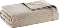 Madison Park 100% Egyptian Cotton King Size Bed Blanket for Summer Khaki | Cozy Soft Breathable Durable, Waffle Weave Woven Casual, Lightweight Knit All Season Throw for Bed Couch or Sofa, OEKO TEX