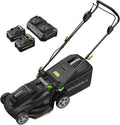 NovorikX 40V 17-Inch Cordless Lawn Mower, Brushless Electric Lawn Mower with Dual 4.0Ah Batteries & Charger, 6 Cutting Heights, 2-in-1 Mulching & Bagging