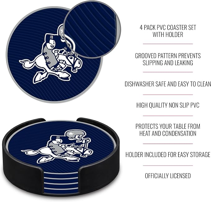 Rico Industries NFL Football Classic Favorites: PVC Coaster Set (4-Pack)