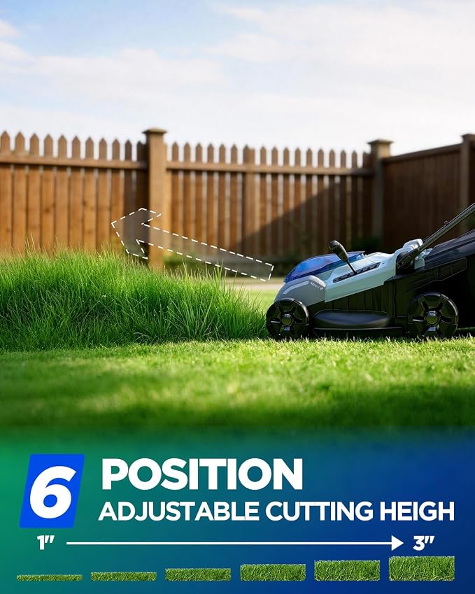 18-Inch Electric Lawn Mower, 40V Brushless Cordless Push Mower with 4.0Ah Battery & Charger, 2-in-1 Mulching/Bagging, 6-Position Height for Small to Medium Yards