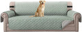 H.VERSAILTEX Sofa Protector for Dog Sofa Slipcover Quilted Furniture Protector with Non Slip Elastic Strap Water Resistant Sofa Cover Couch Cover Seat Width: 78"(Oversized Sofa, Desert Sage/Beige)