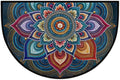 Flower Half Round Door Mat Semi Moon Rug Fireplace Carpet Area Rugs | Colorful Boho Non Slip Absorbent Half Circle Mat Carpet for Indoor Outdoor Patio Kitchen Bathroom Entryway Home Decor
