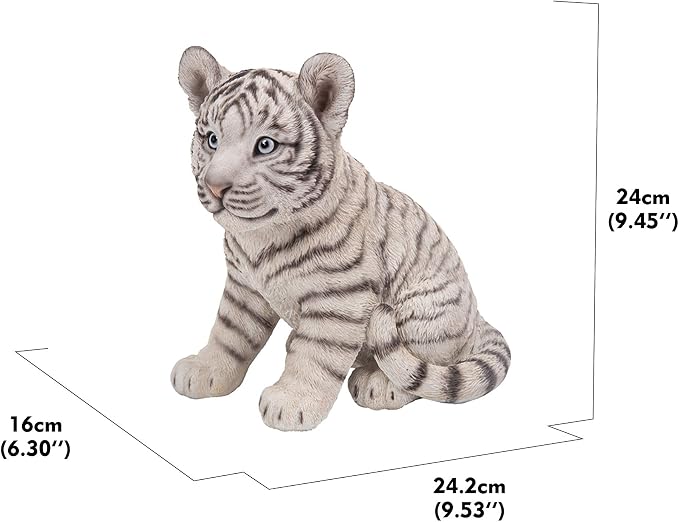 Tocca Hi-Line Gift Sitting White Tiger CUB Statue