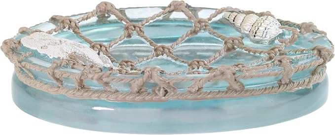 Avanti Linens - Soap Dish, Resin Countertop Soap Holder, Beach Inspired Bathroom Accessories (Seaglass Collection)